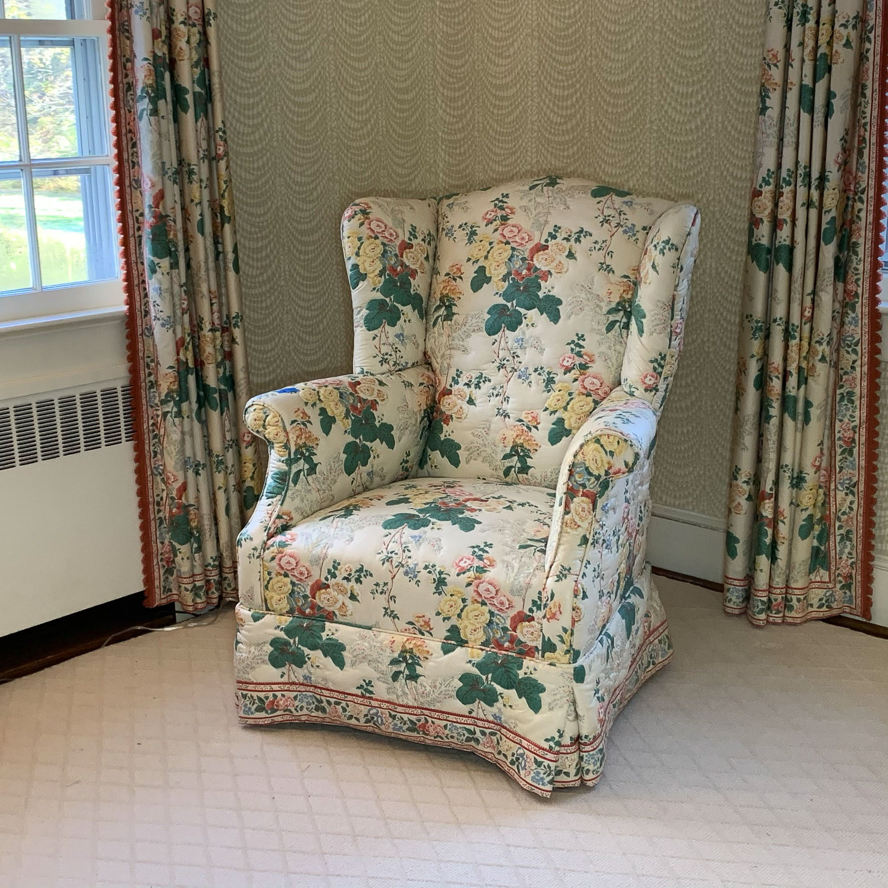 FLORAL WING CHAIR of SMALL SIZE
