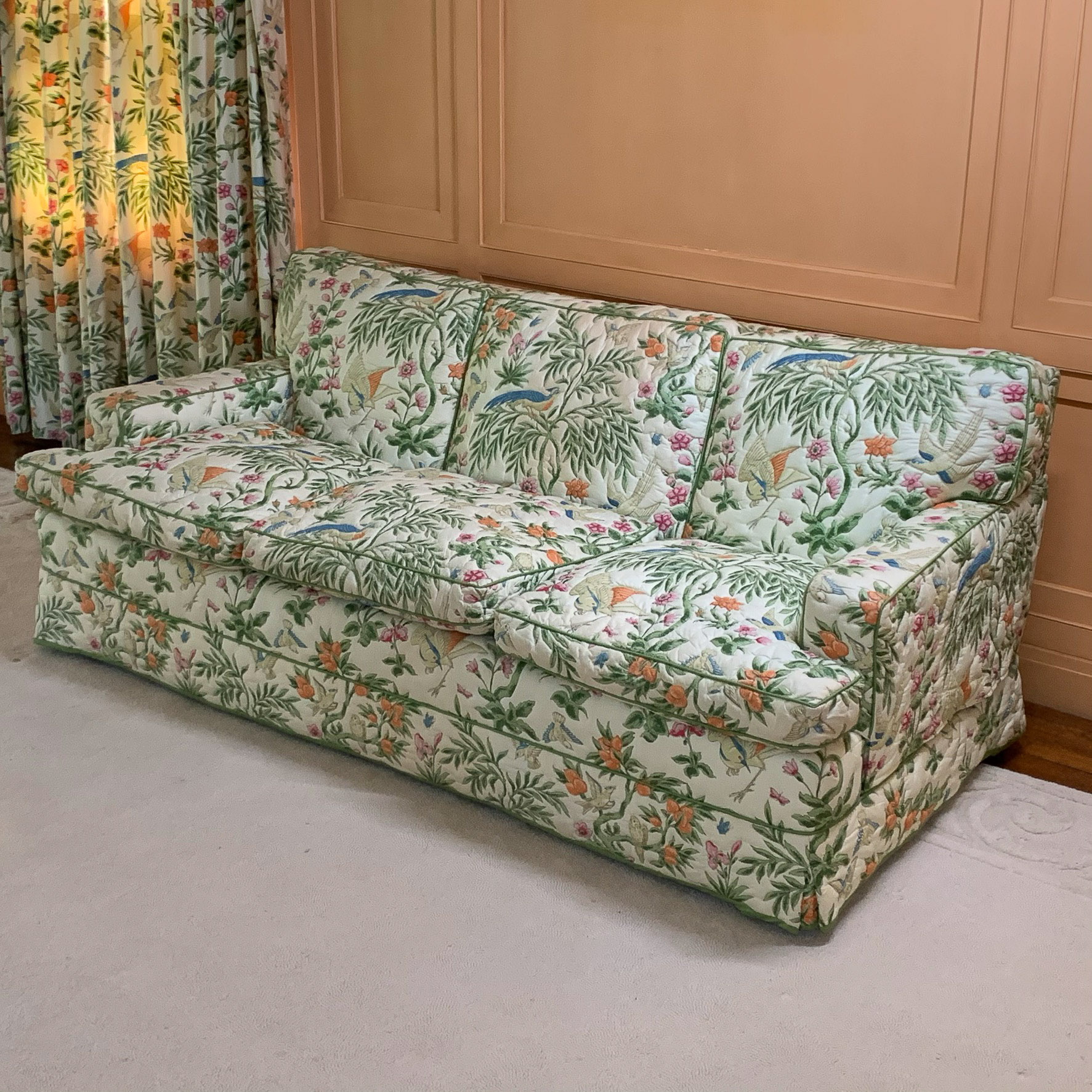 BIRD UPHOLSTERED THREECUSHION SOFA