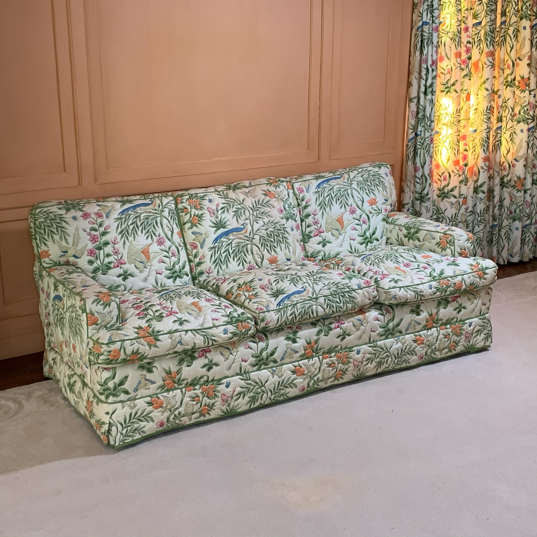 BIRD UPHOLSTERED THREECUSHION SOFA