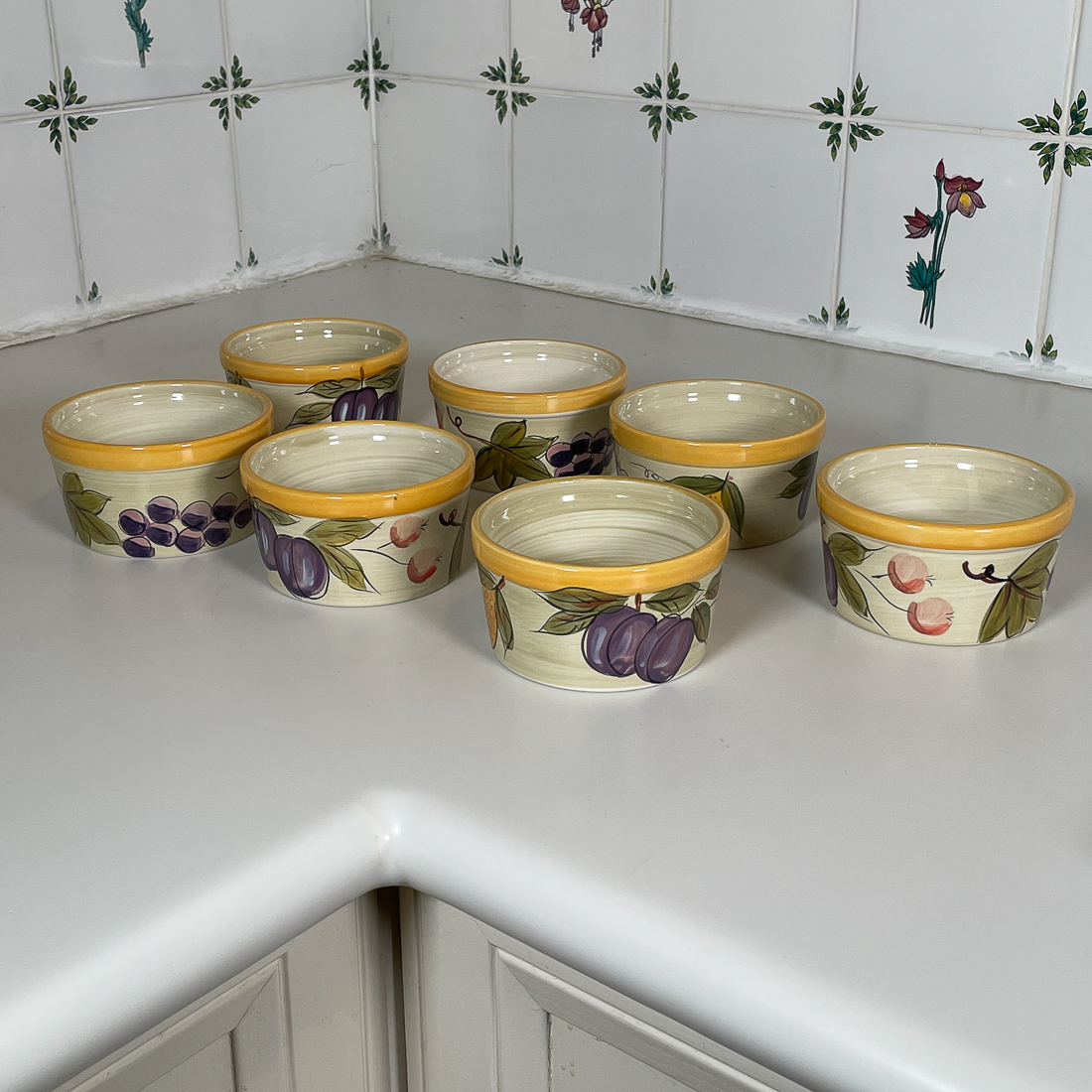 (7pc) HAND PAINTED RAMEKINS