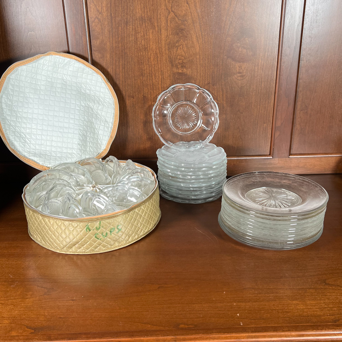 (34pc) VINTAGE GLASS PLATES