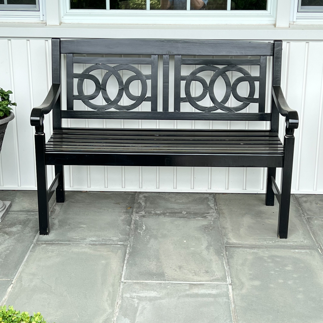 BLACK PAINTED BENCH