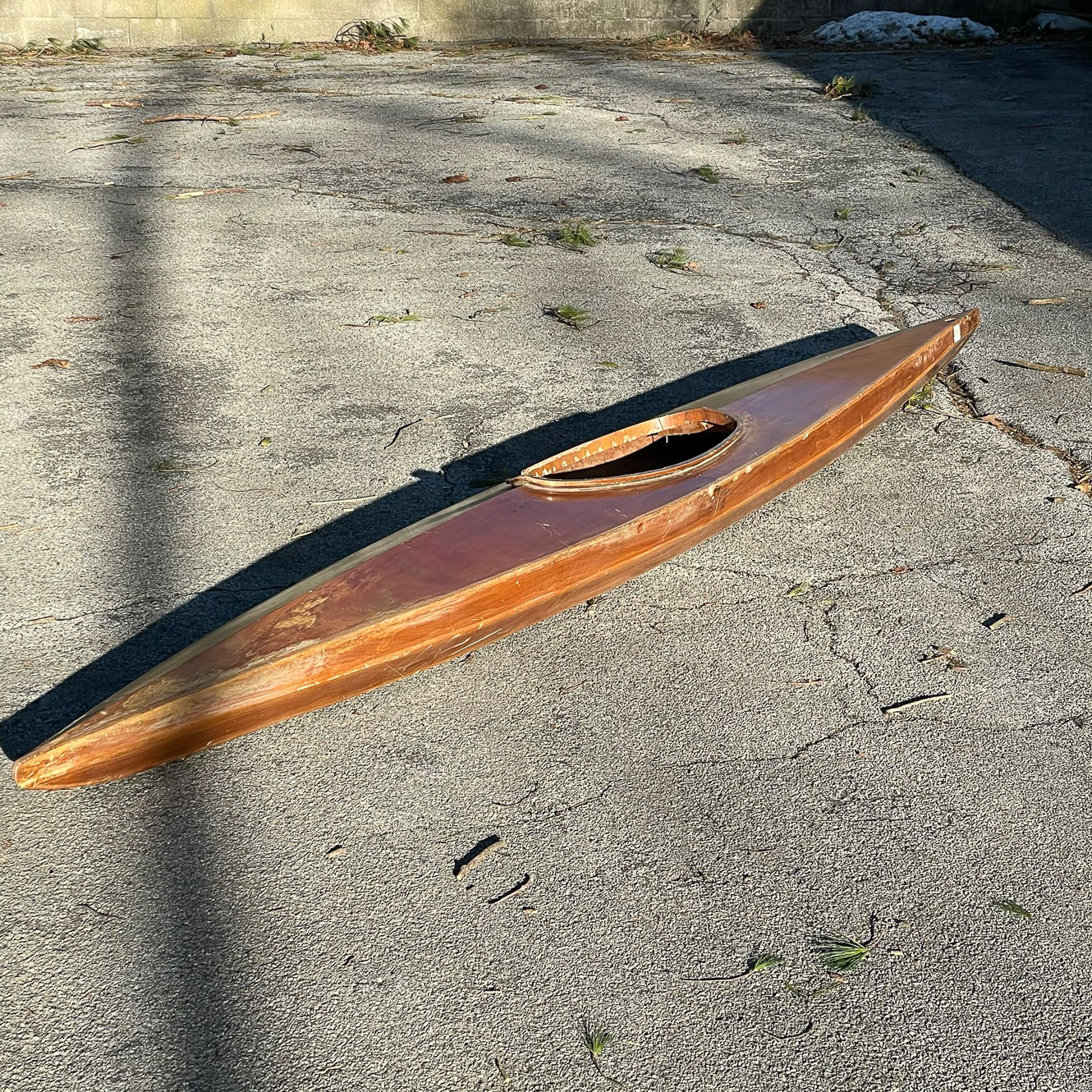 VINTAGE WOODEN KAYAK