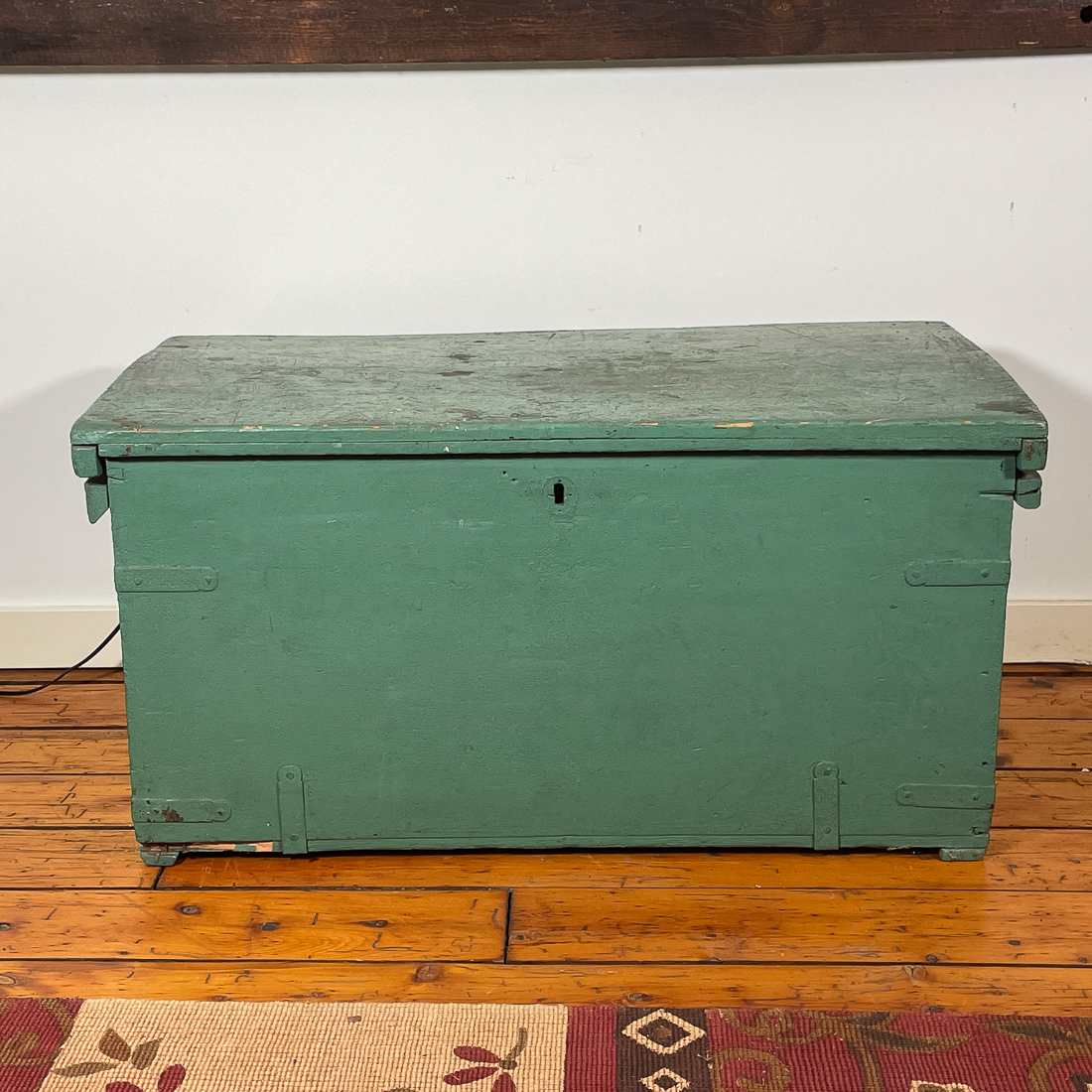 GREEN PAINTED STORAGE CHEST