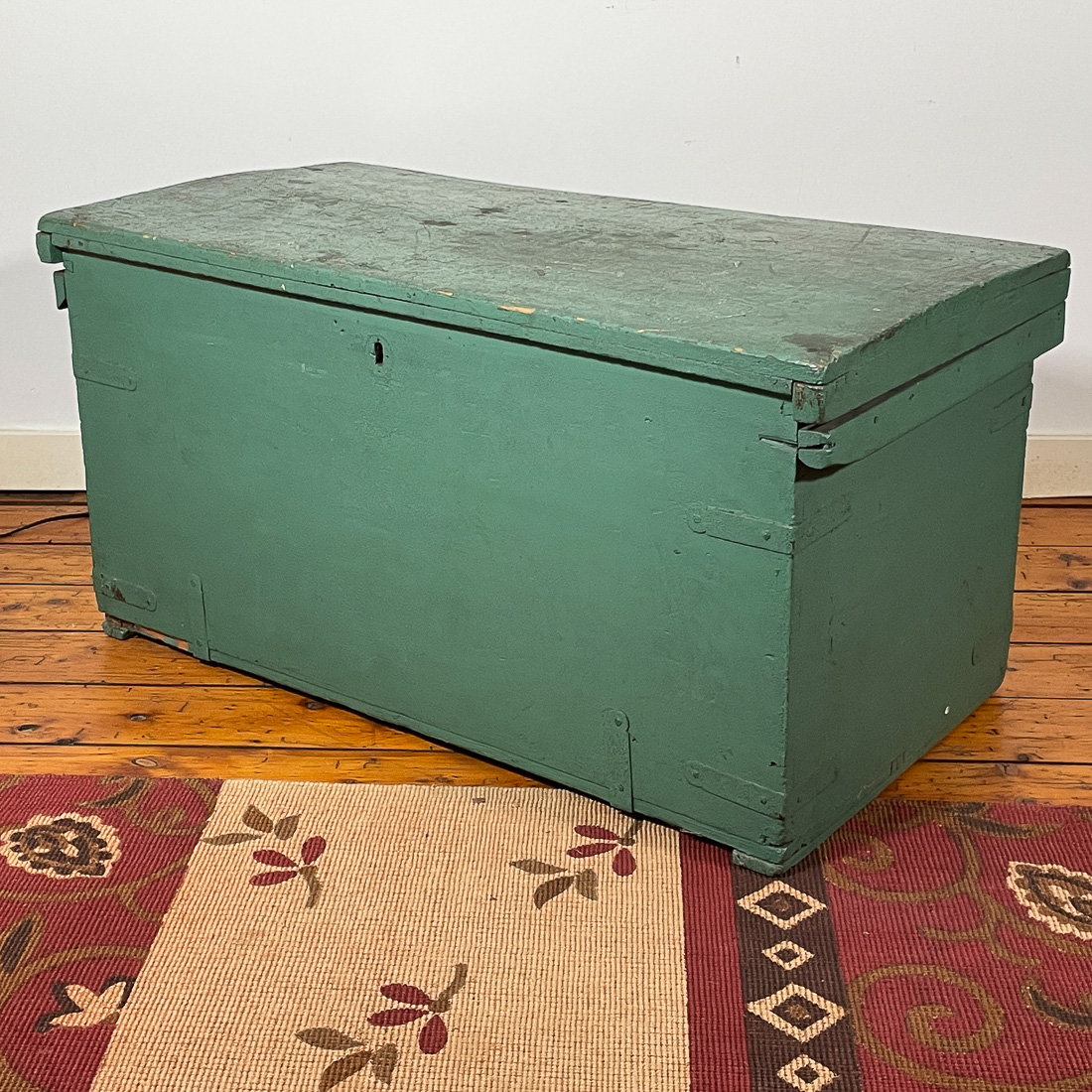 GREEN PAINTED STORAGE CHEST