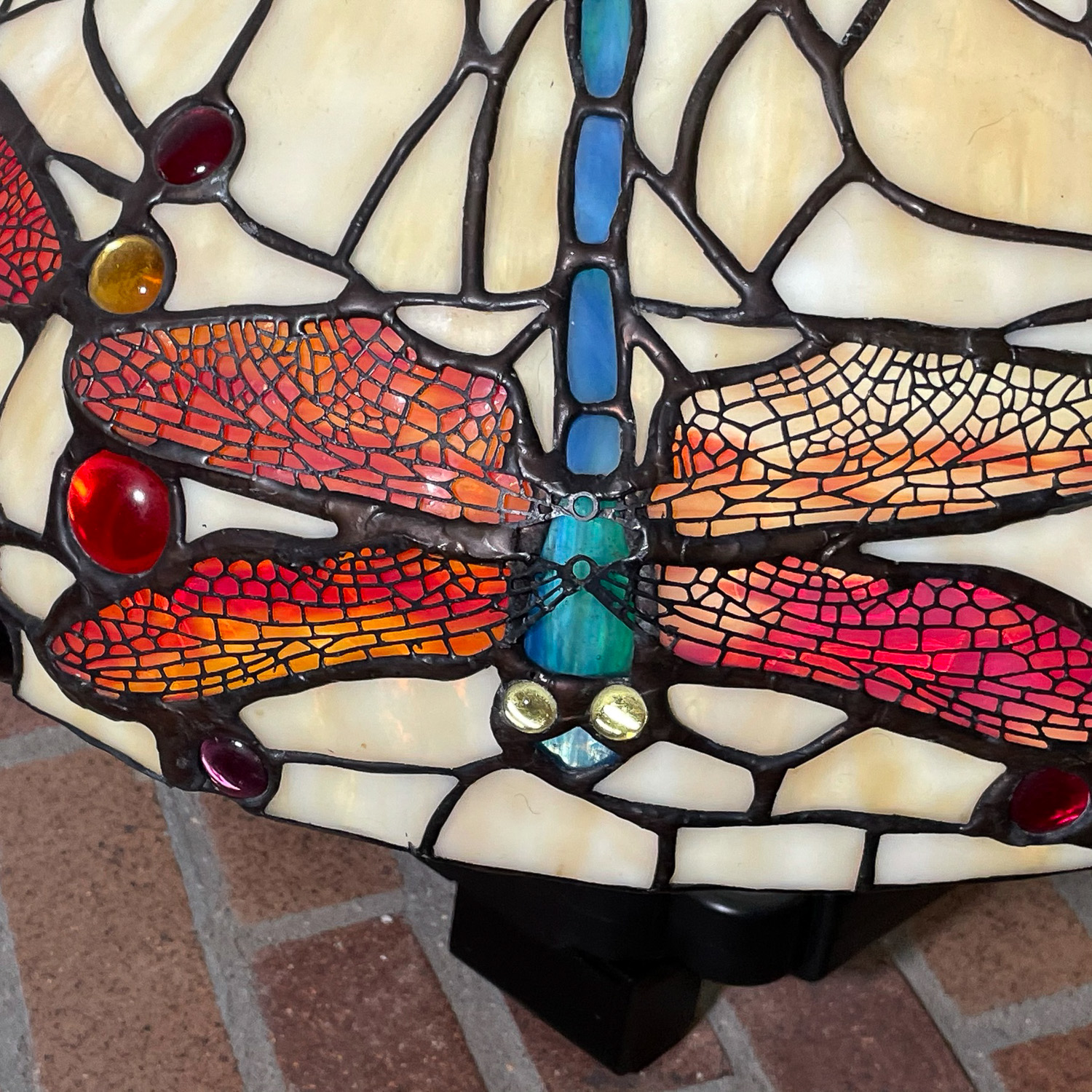 DRAGONFLY STAINED GLASS CHANDELIER
