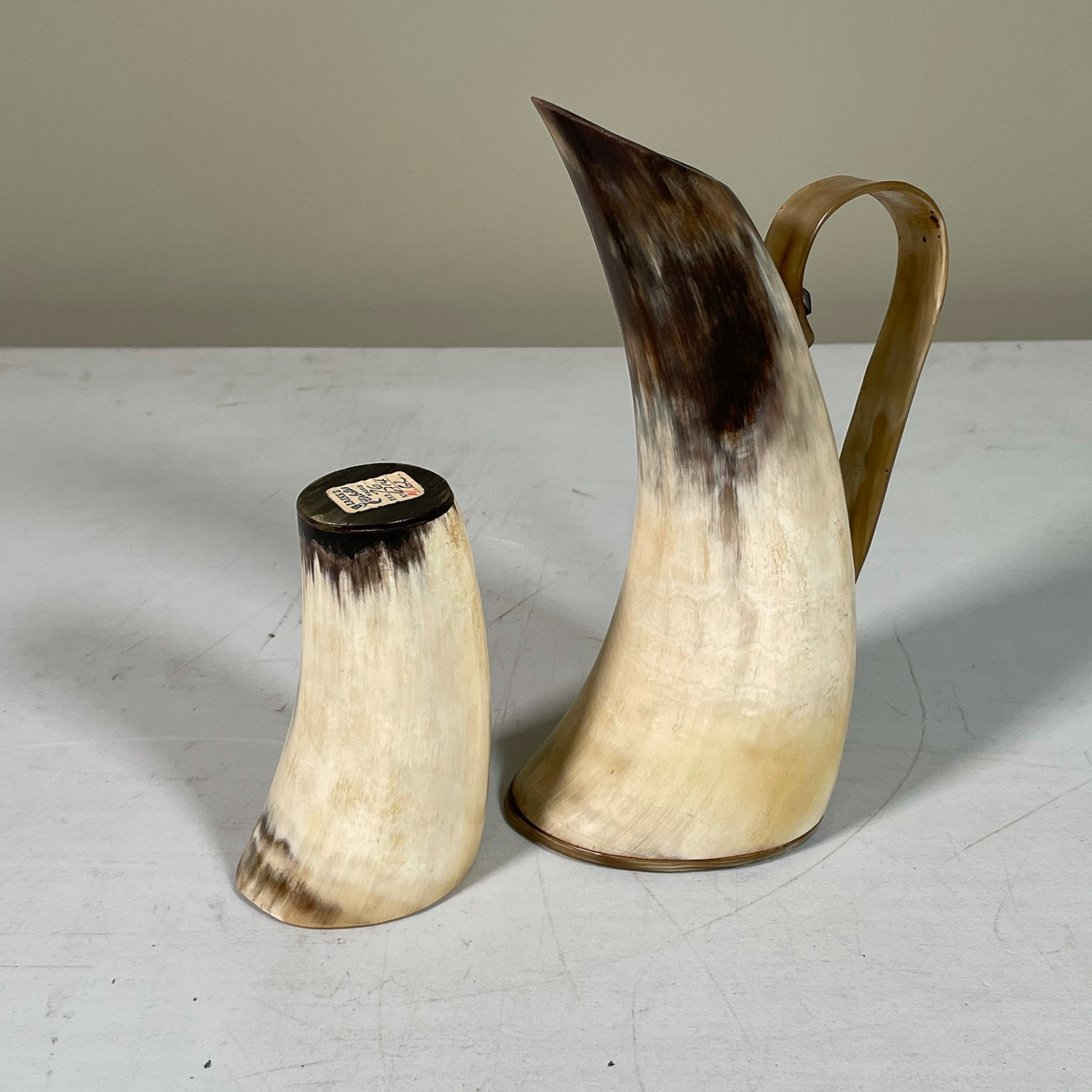 SPANISH HORN PITCHER & CUP