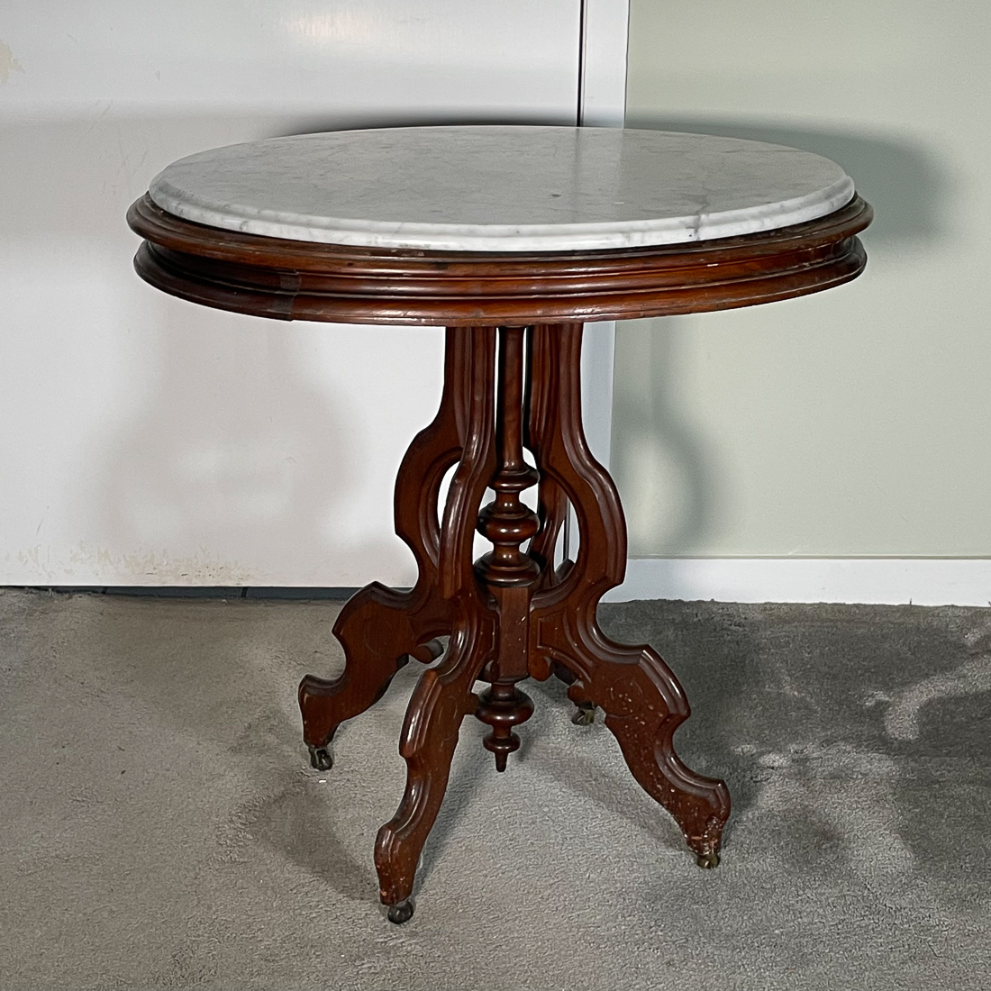 OVAL MARBLE SIDE TABLE