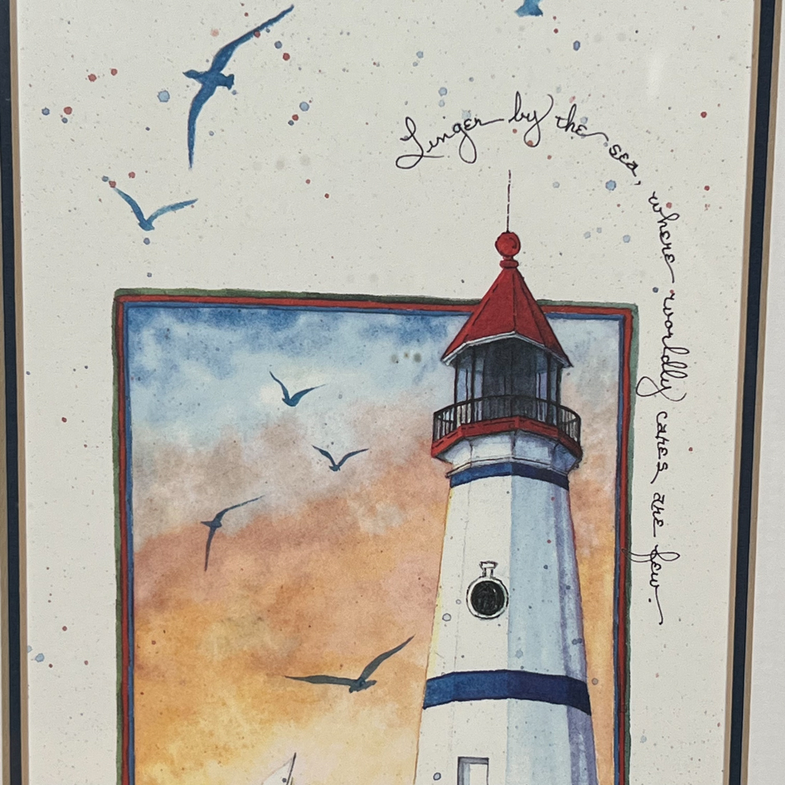 PAIR FRAMED LIGHTHOUSE ART