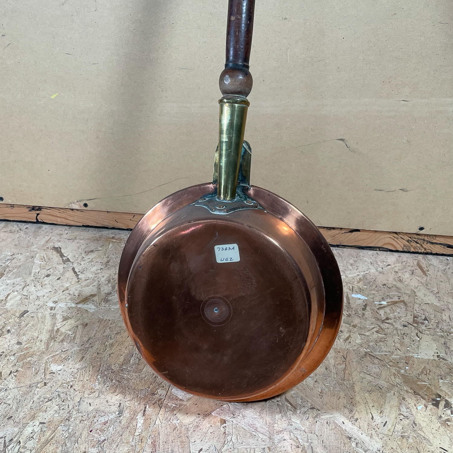 ANTIQUE AMERICAN MIXED METAL BED WARMER