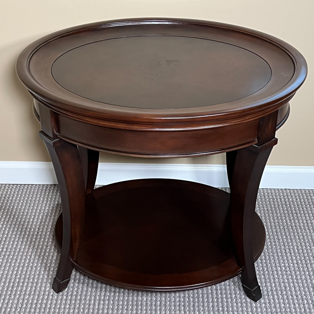 OVAL WOOD SIDE TABLE