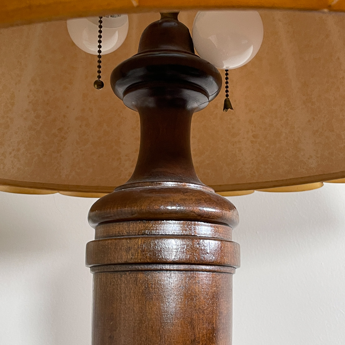 CARVED WOOD FLOOR LAMP