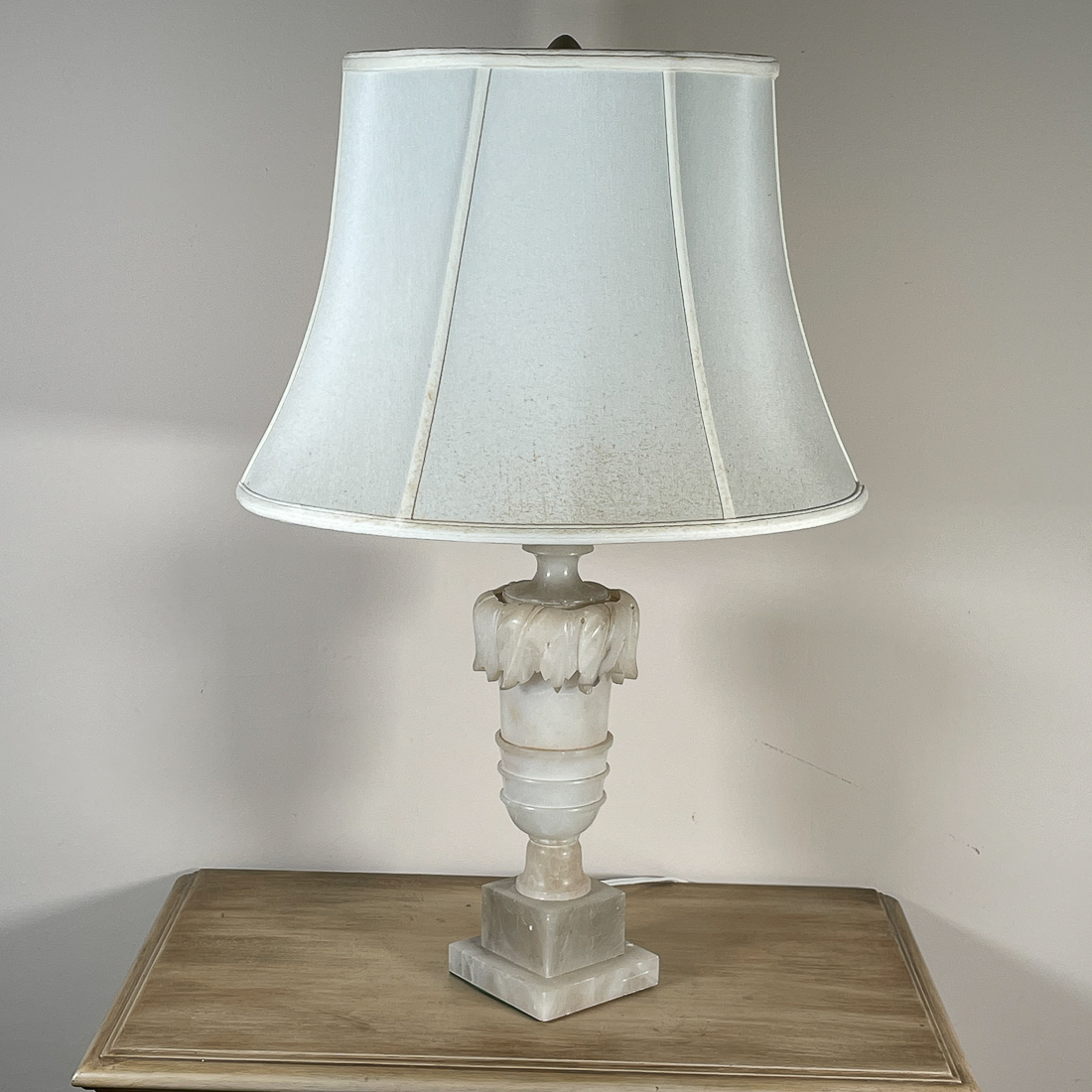 CARVED MARBLE TABLE LAMP