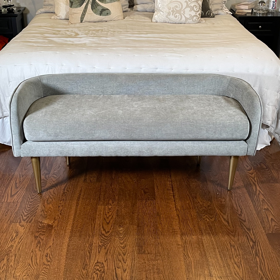WEST ELM VELVET BENCH