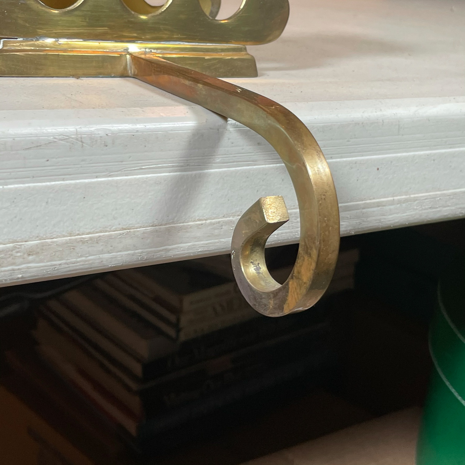 PAIR BRASS STOCKING HANGERS