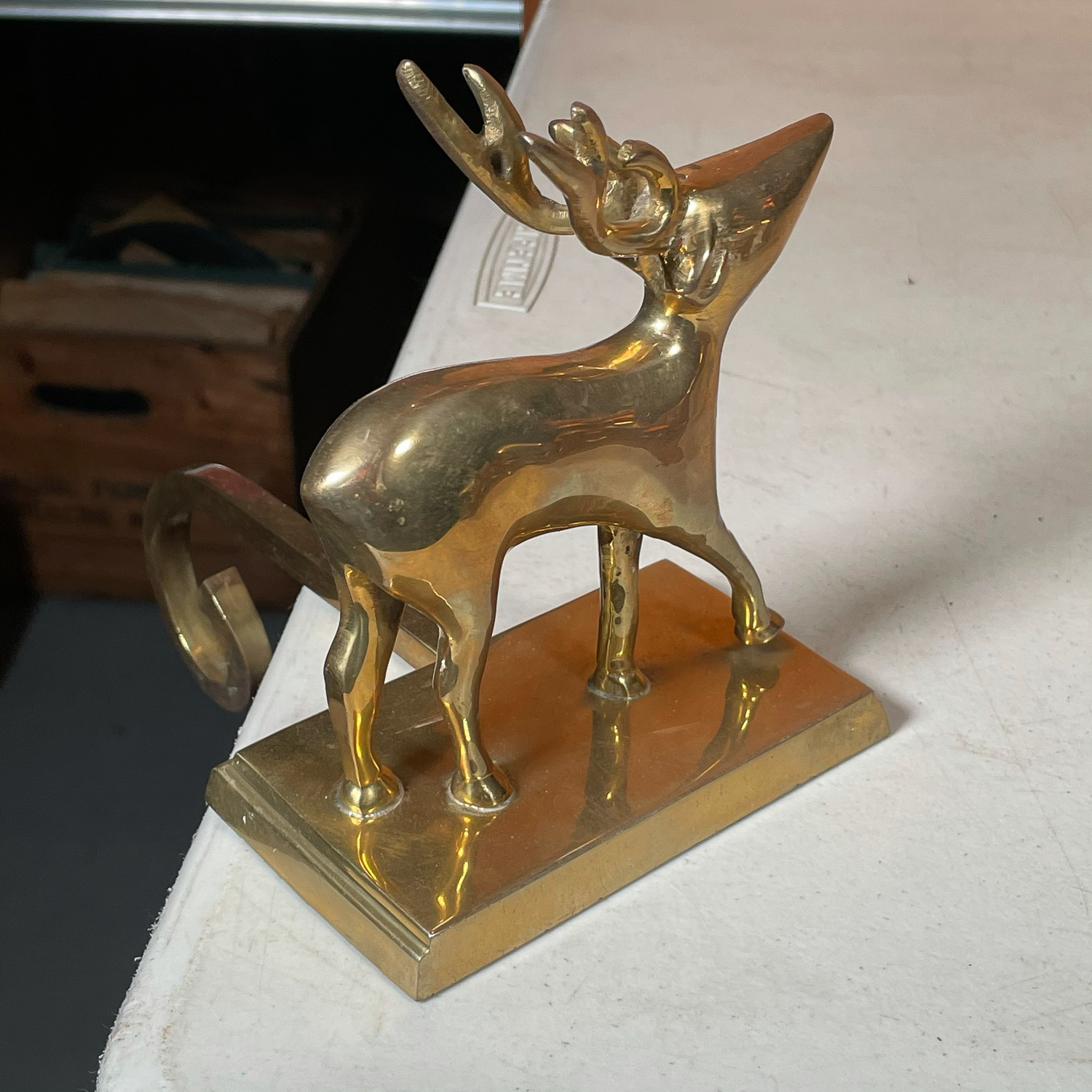 PAIR BRASS STOCKING HANGERS