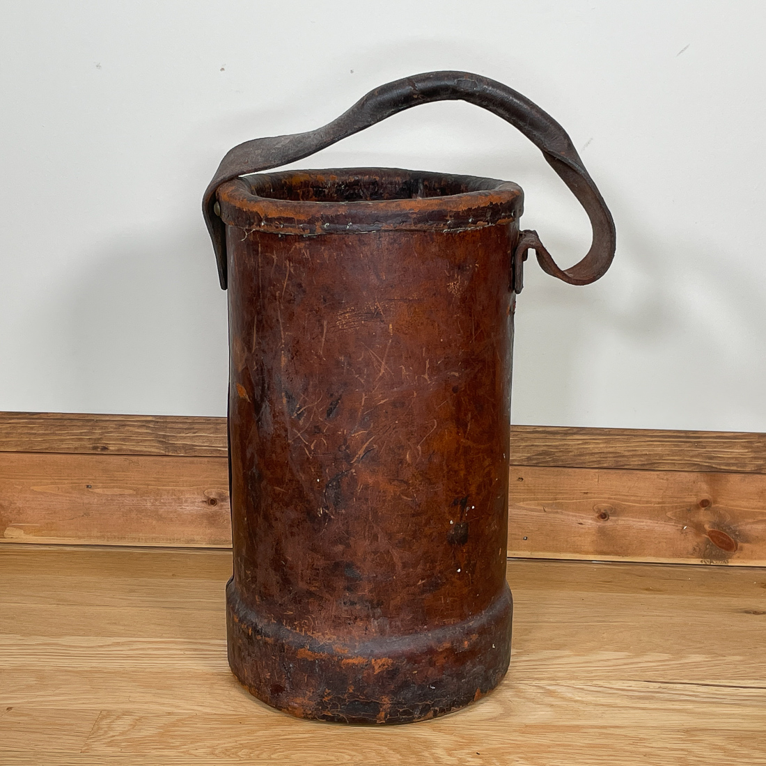 LEATHER WRAPPED WATER BUCKET
