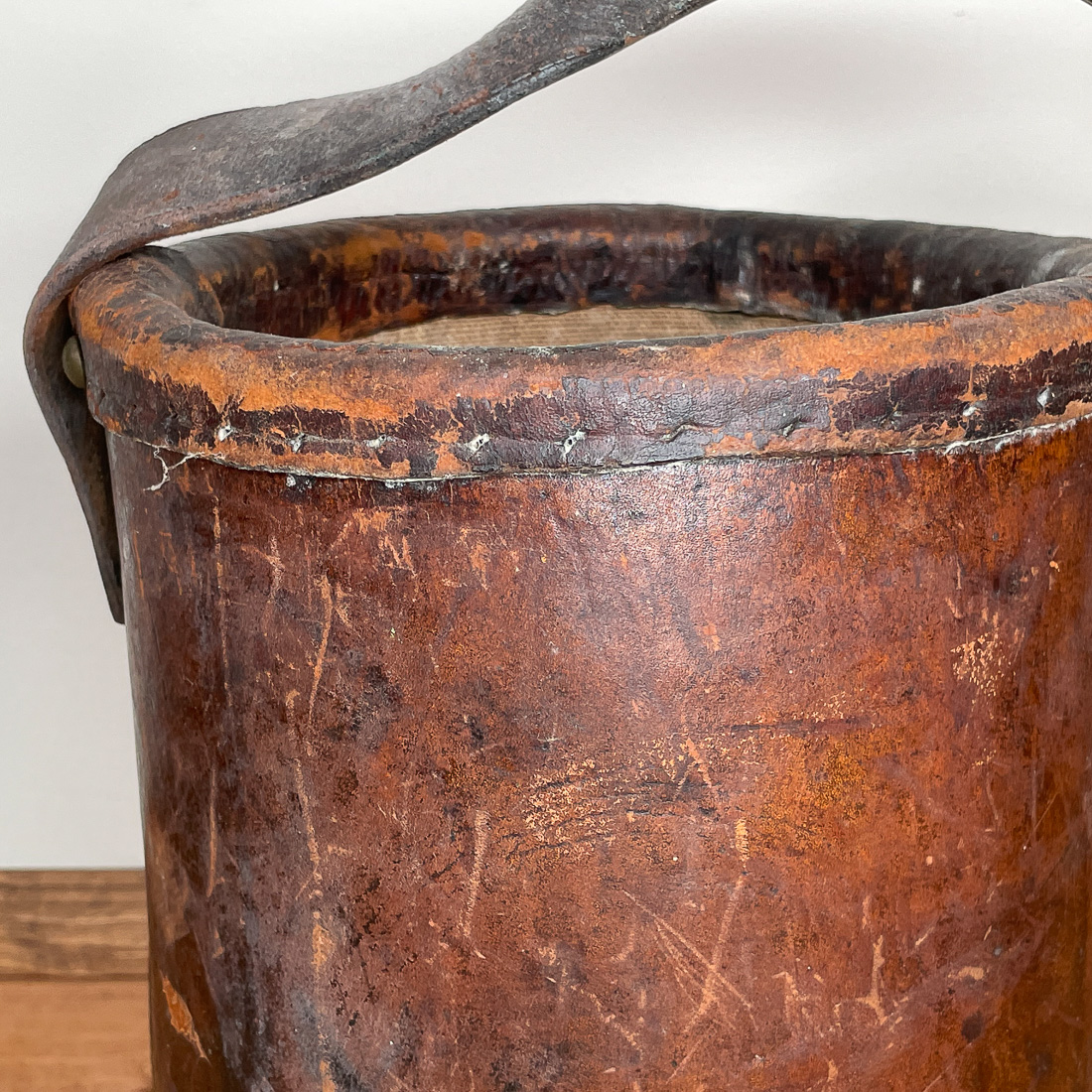 LEATHER WRAPPED WATER BUCKET