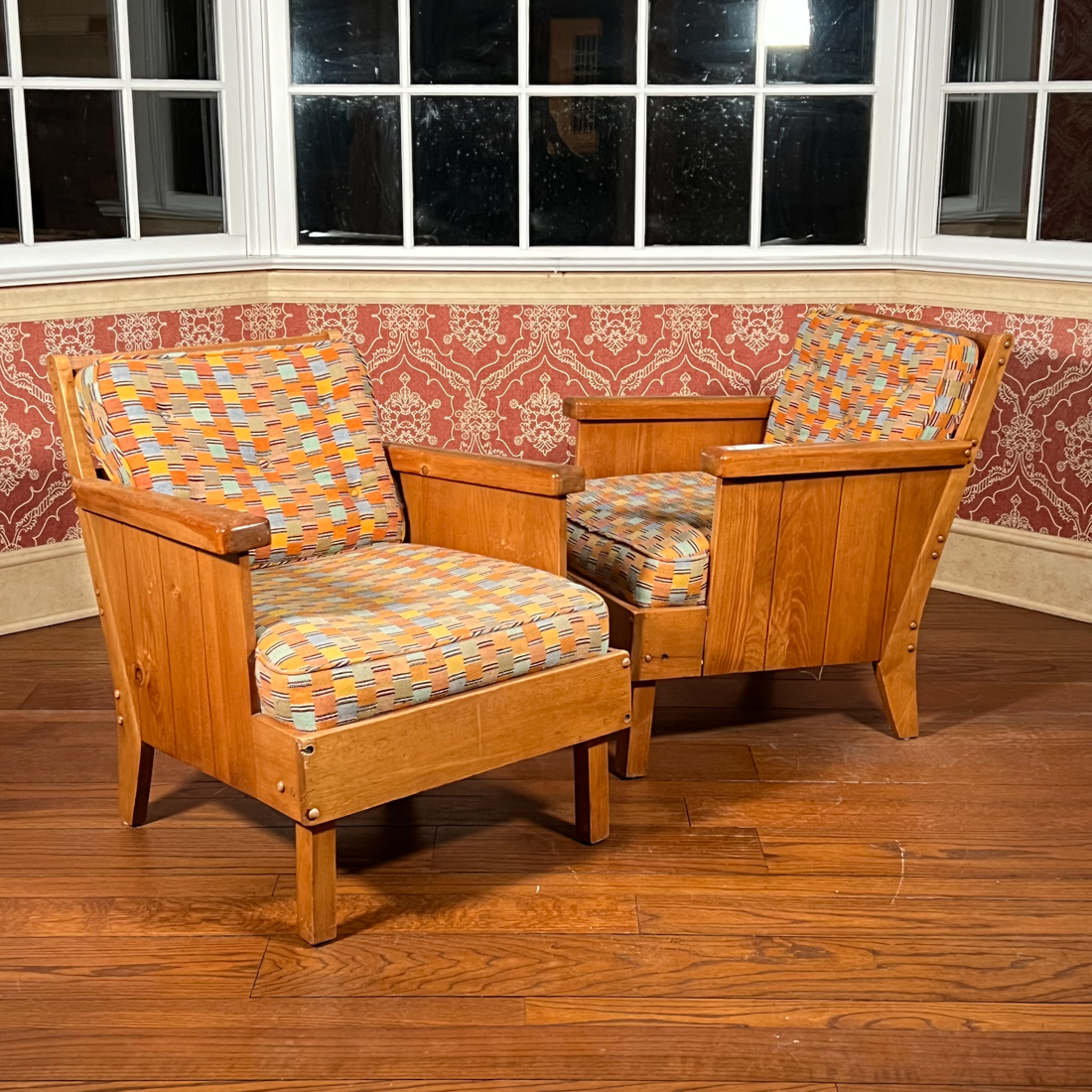 PAIR MISSION STYLE ARMCHAIRS