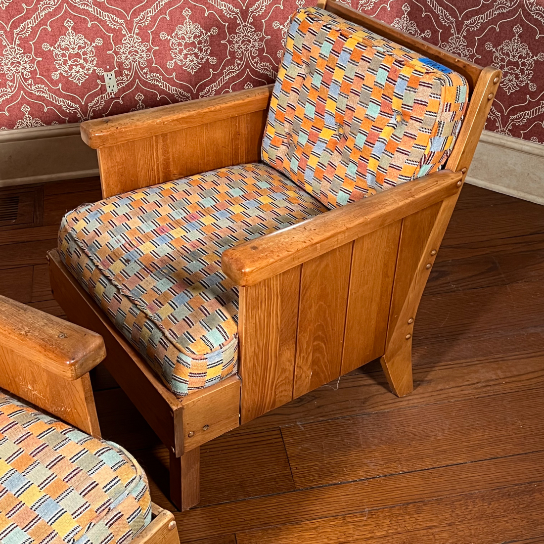 PAIR MISSION STYLE ARMCHAIRS