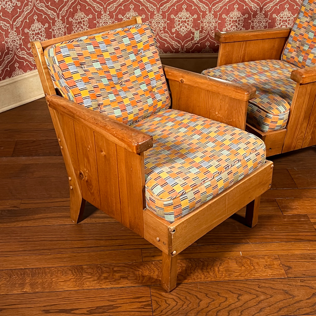 PAIR MISSION STYLE ARMCHAIRS