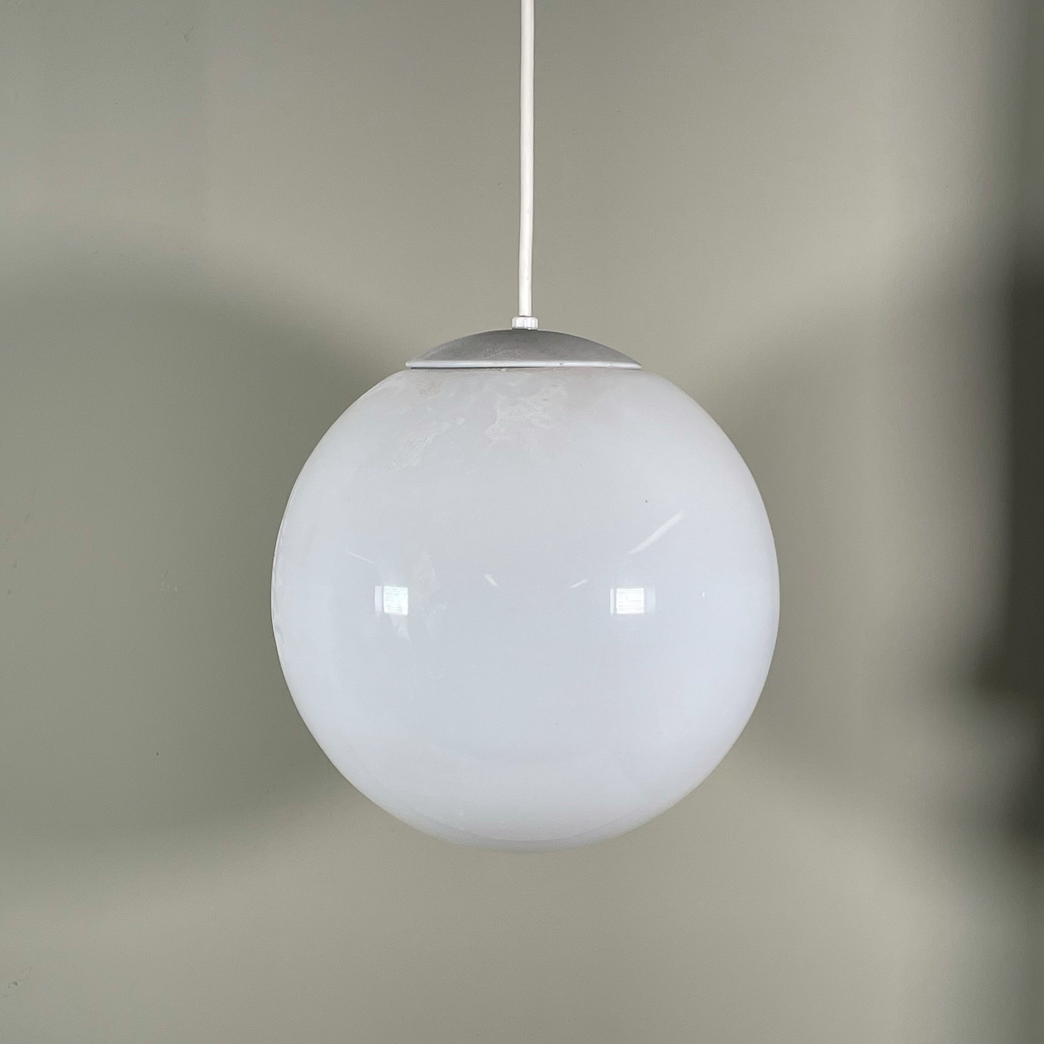 MID CENTURY HANGING GLASS SPHERE