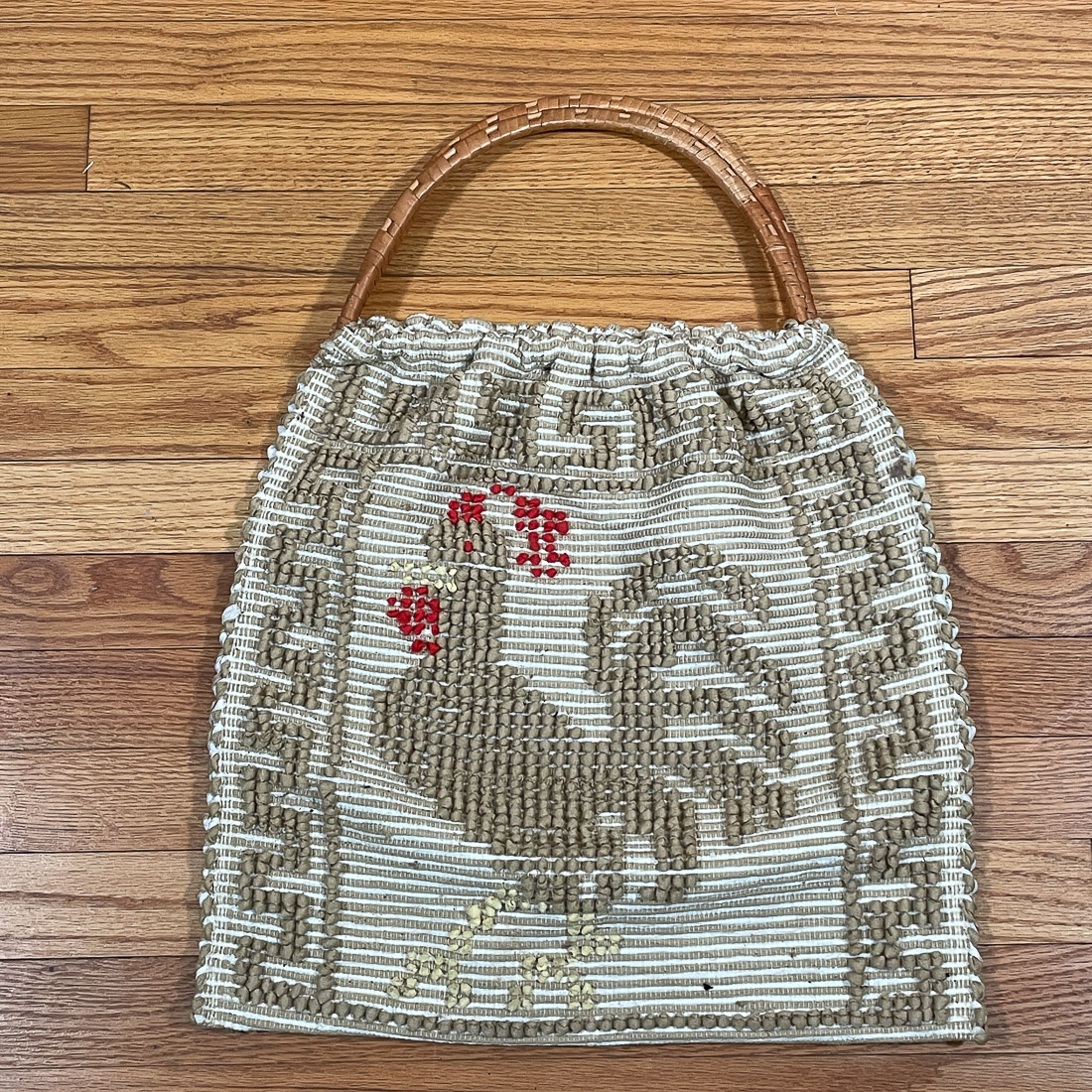 NEEDLEPOINT ROOSTER BAG