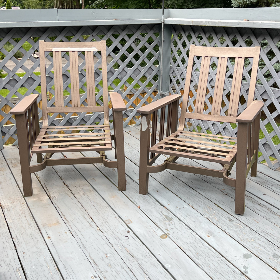 (2pc) PAIR PATIO ARMCHAIRS