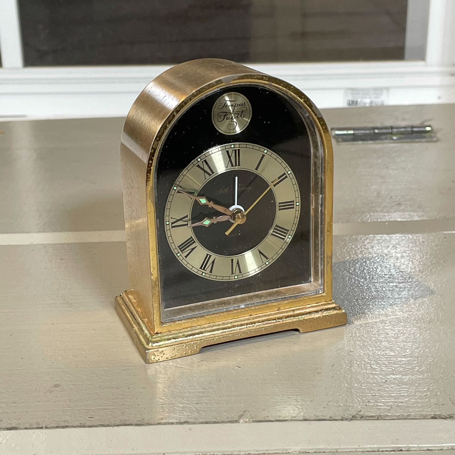 SETH THOMAS BRASS DESK CLOCK