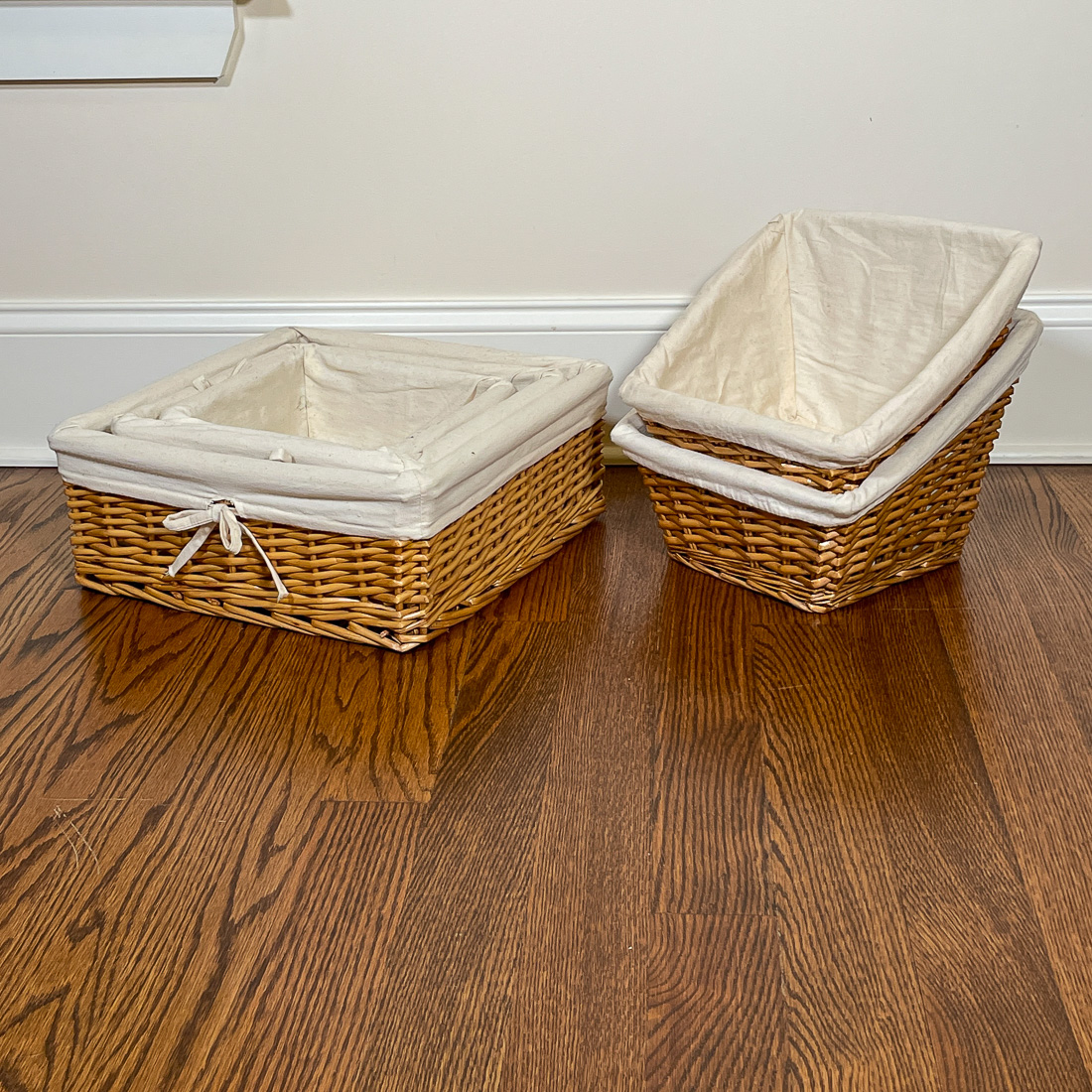 (5pc) NESTING WICKER BASKETS