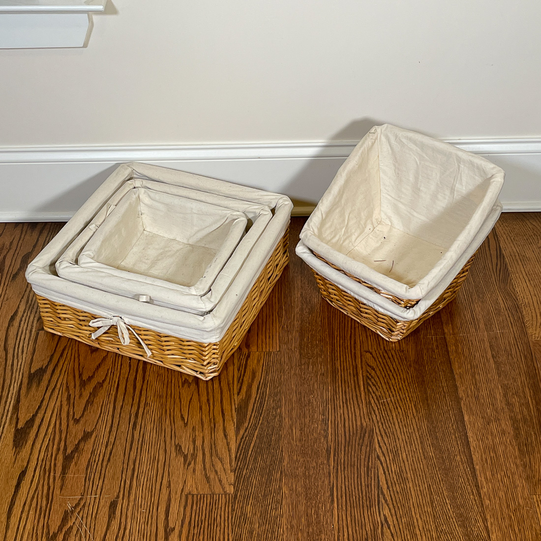 (5pc) NESTING WICKER BASKETS