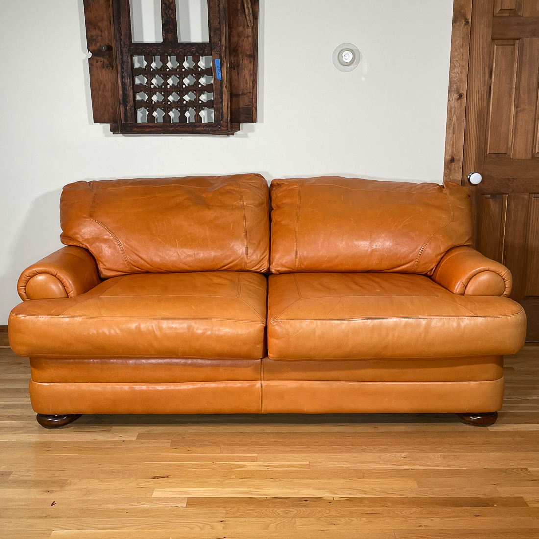 BIG COMFY LEATHER SLEEPER SOFA