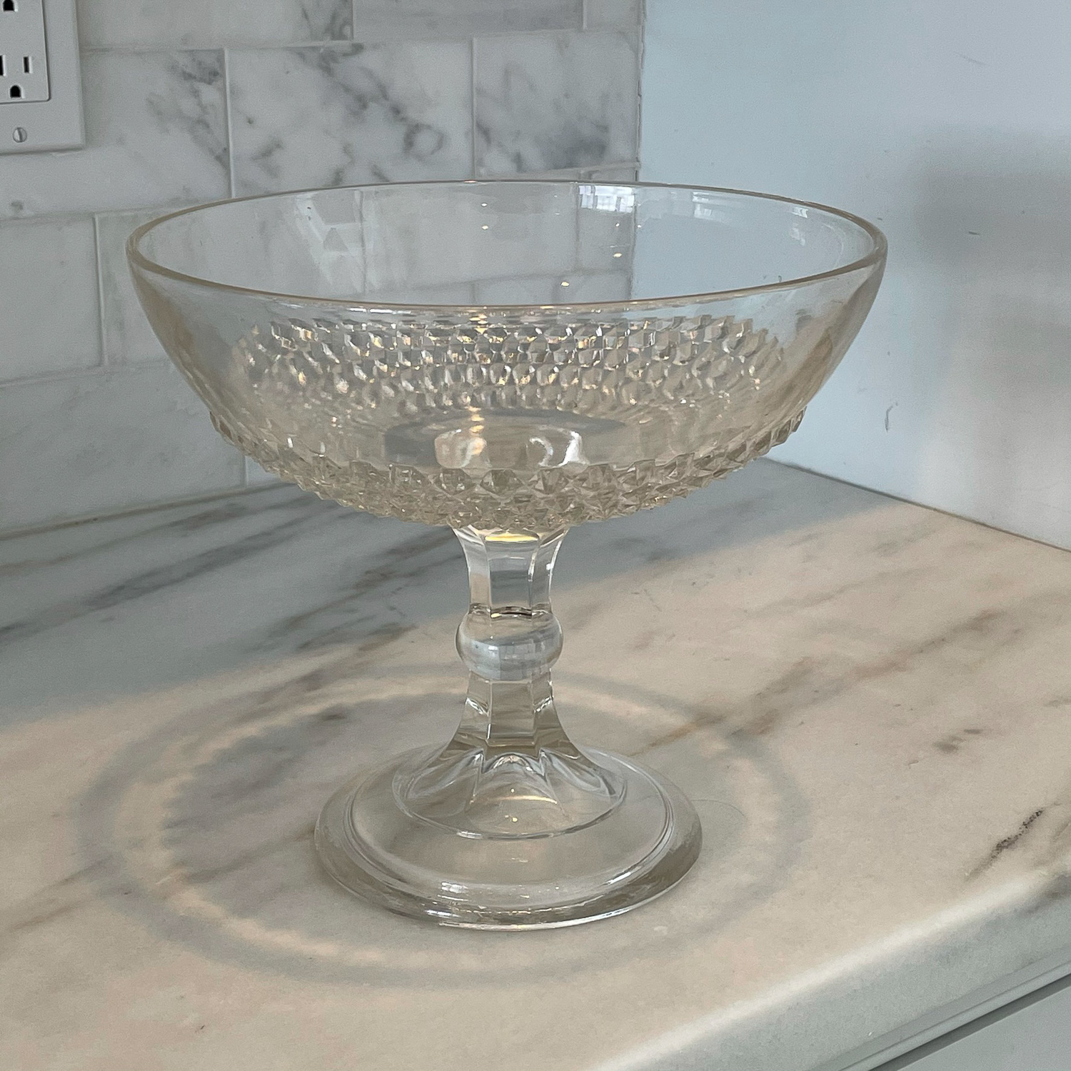 PRESSED GLASS COMPOTE