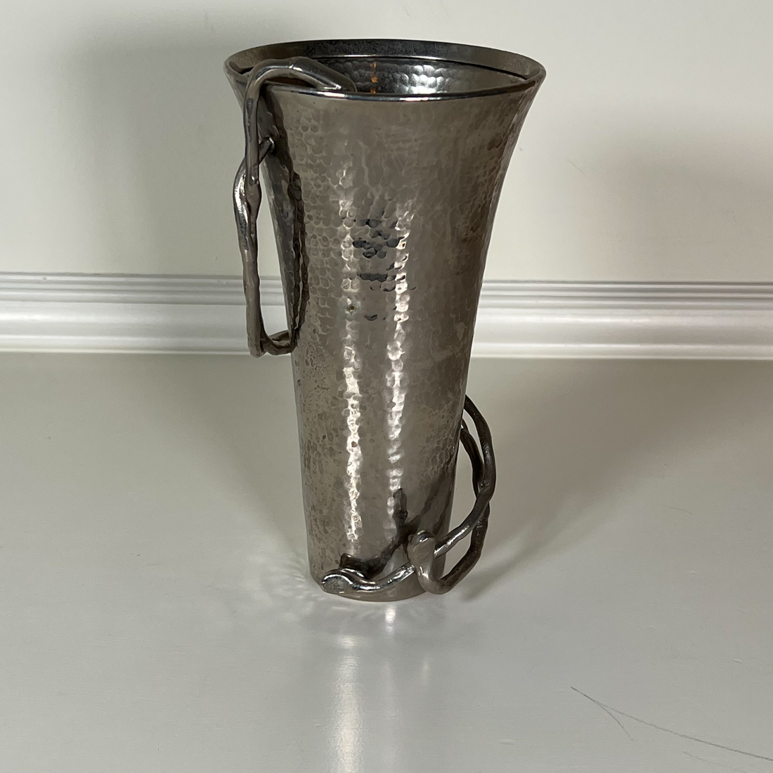 HAMMERED METAL VASE