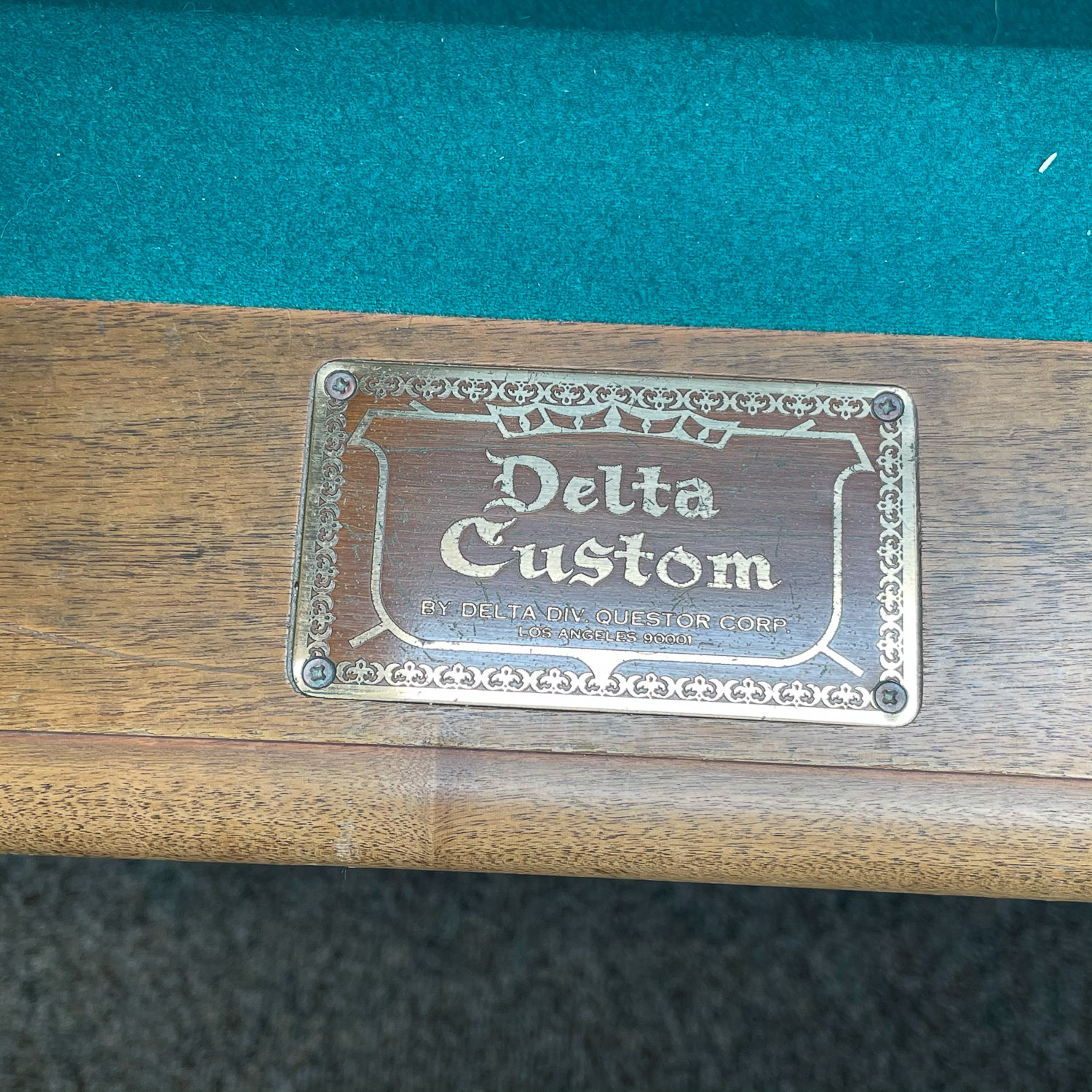 DELTA CUSTOM BILLIARD TABLE