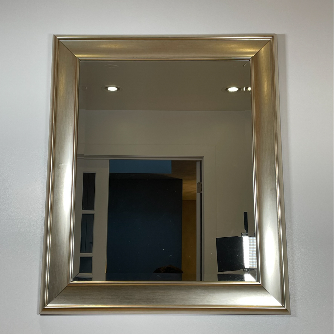 SILVER FRAMED MIRROR