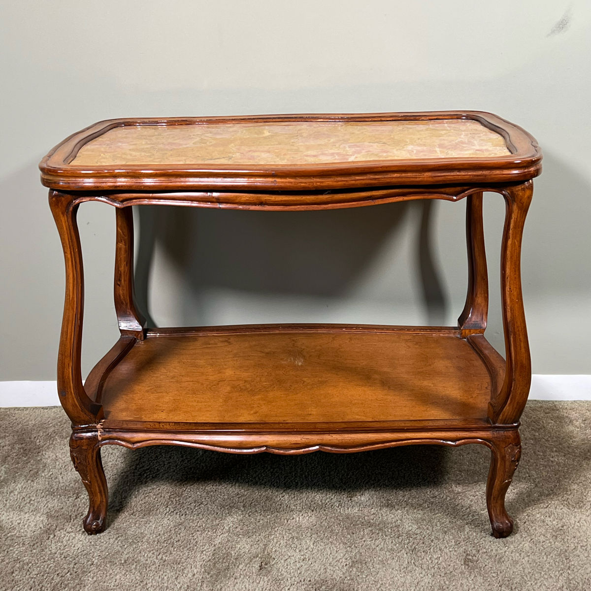 FRENCHSTYLE MARBLE TOP SIDE TABLE