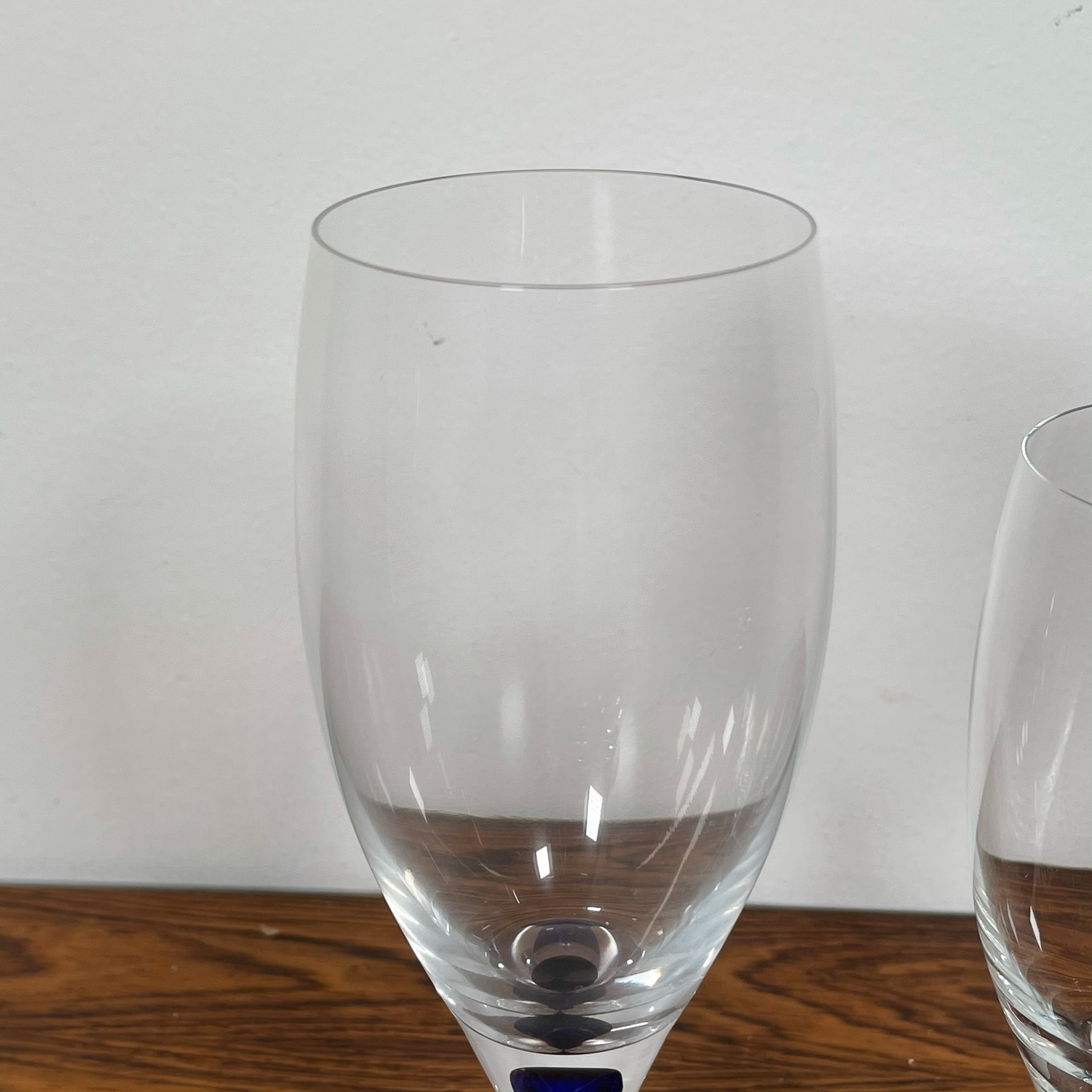 ORREFORS BLUE BLOWN GLASS STEMWARE