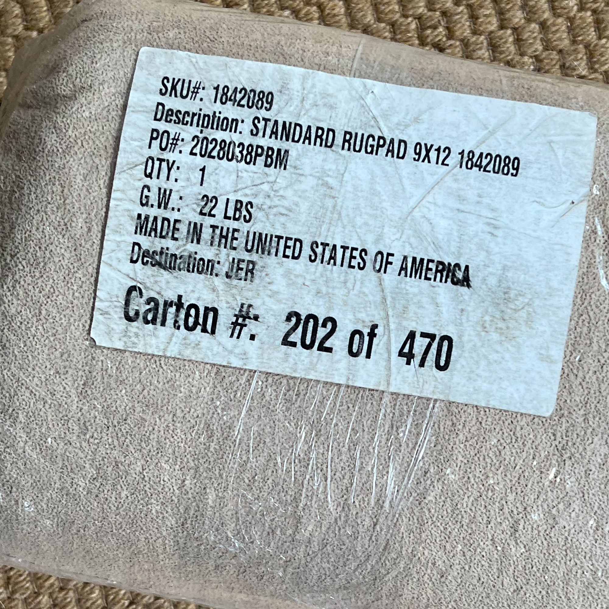 POTTERY BARN RUG PAD