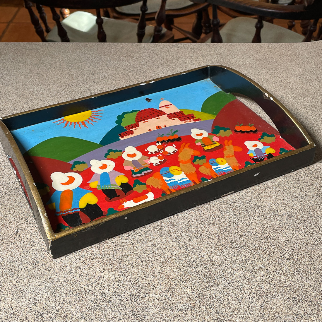 MEXICAN FOLK ART PAINTED TRAY
