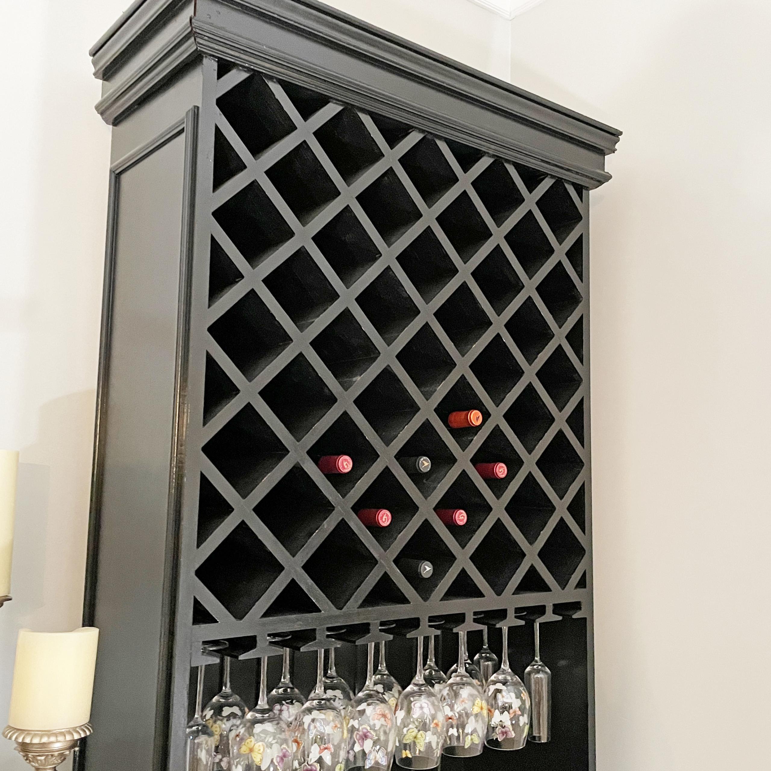 CUSTOM BLACK PAINTED BUILTIN WINE